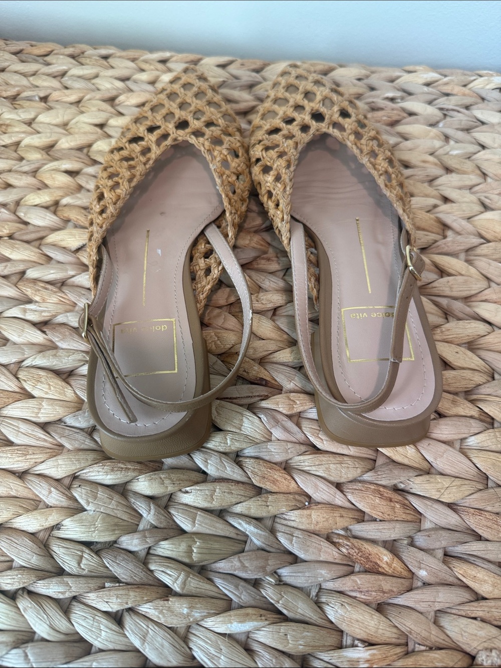 Dolce Vita Woven Pointed-Toe Slingback Mules - Tan - Picture 4 of 6
